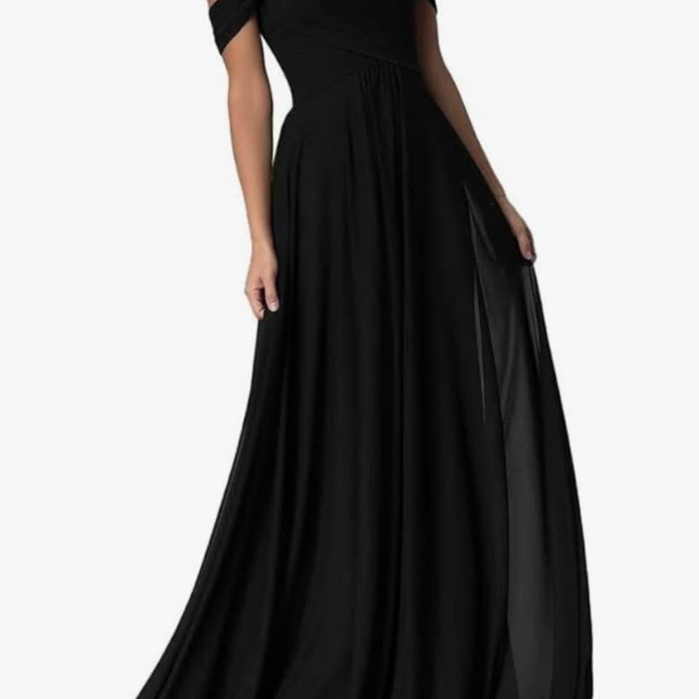 Elegant Black Off-Shoulder Evening Gown